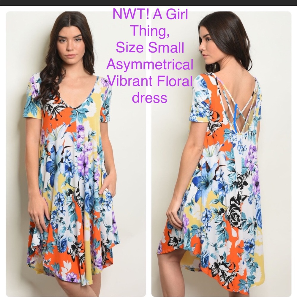 Women’s Small,Vibrant Floral Dress
